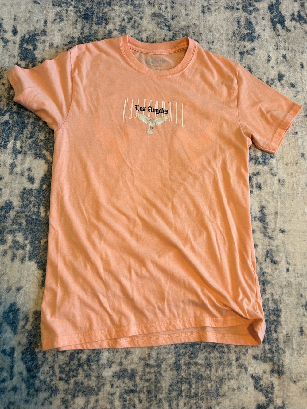 Men Peach Graphic Tee - Los Angeles Print • M•